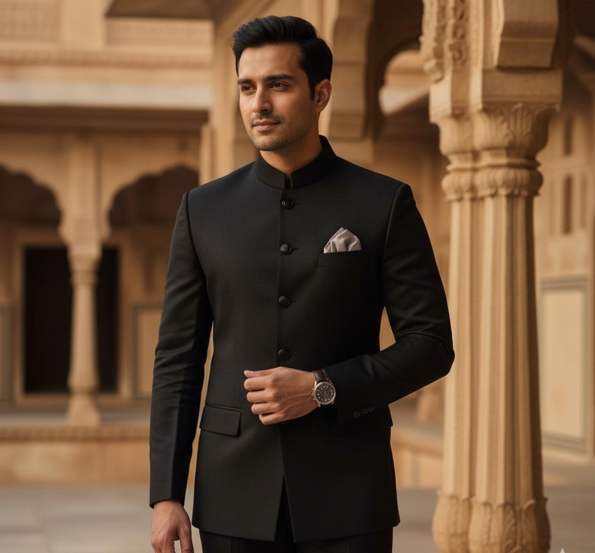 Men's Black Jodhpuri Bandhgala